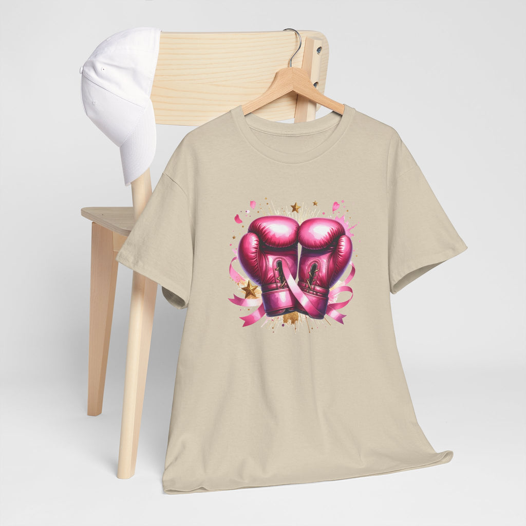 The Fighter Pink Ribbon Boxing Gloves T-Shirt | Breast Cancer Awareness Tee