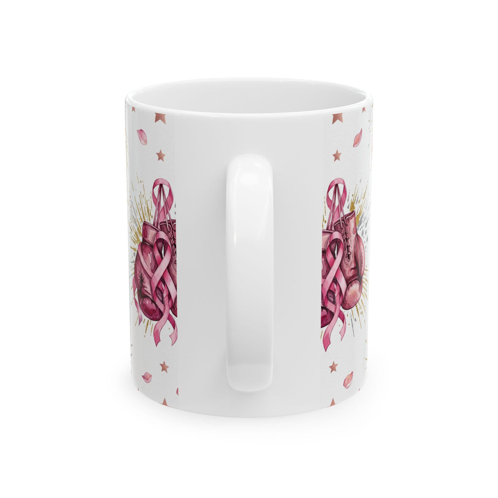 Pink Boxing Gloves Breast Cancer Awareness Mug - Ceramic Mug, (11oz, 15oz)