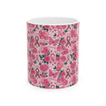 Pink Boxing Gloves & Ribbon Pattern Awareness Mug - Ceramic Mug, (11oz, 15oz)