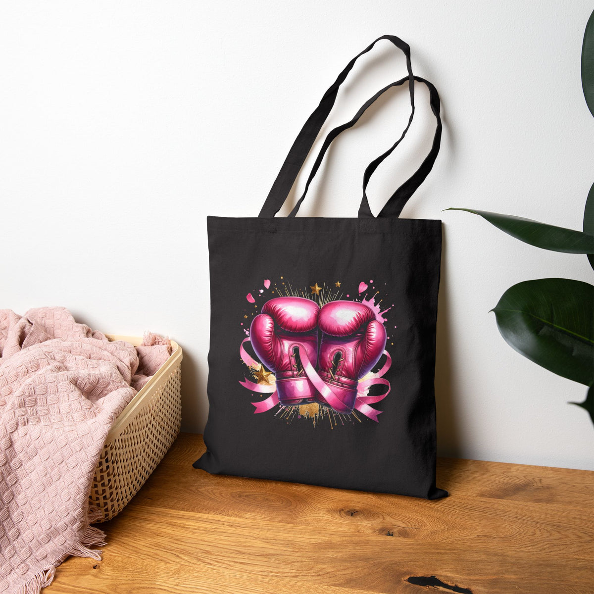 Pink October Cotton Canvas Tote Bag
