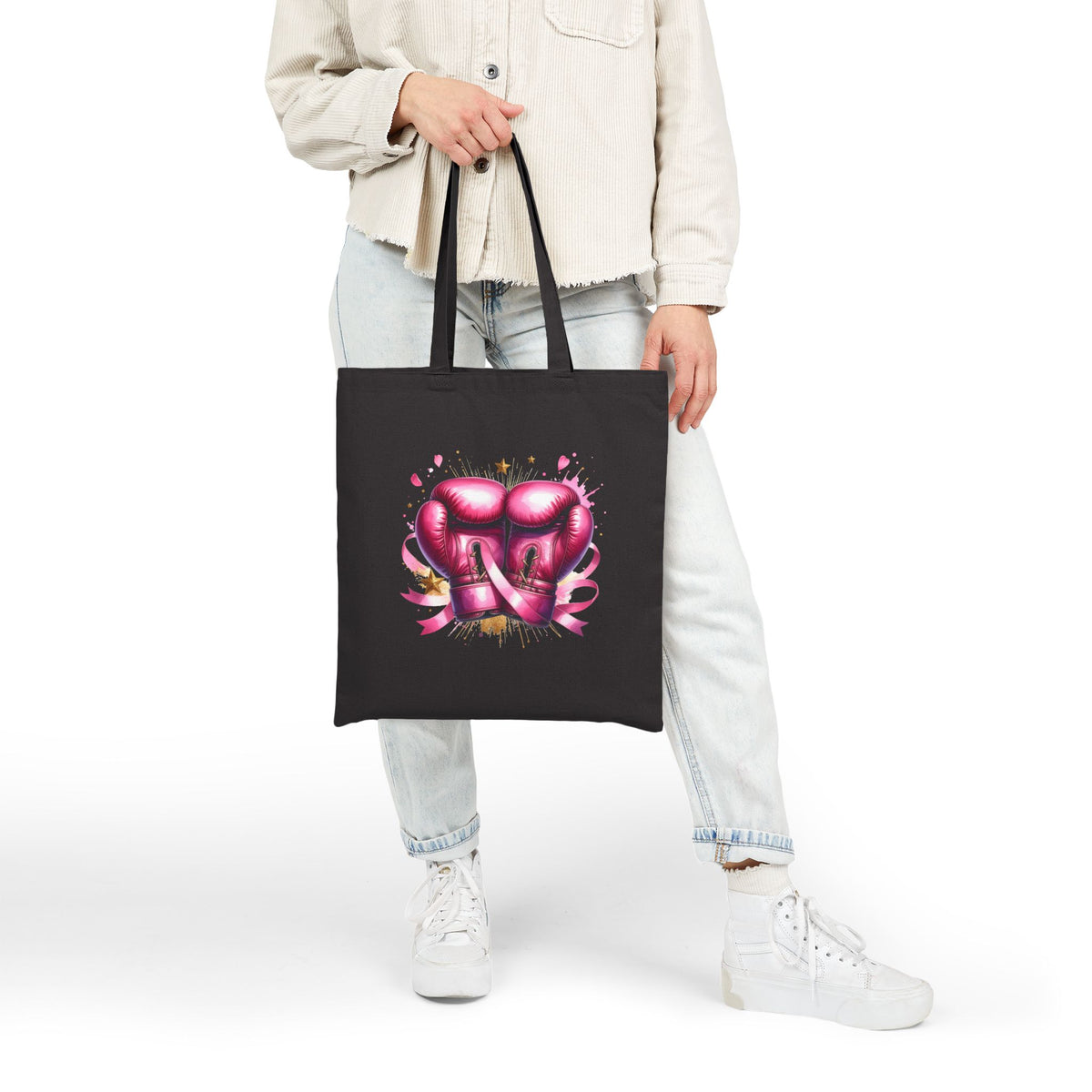 Pink October Cotton Canvas Tote Bag